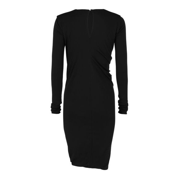 Ferragamo Ruched Midi Dress Black Womens